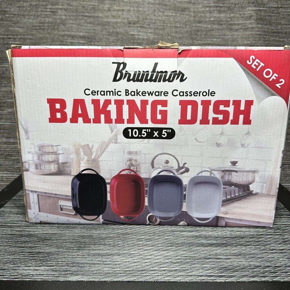 Bruntmor Baking Dish - Set of 2 - 10.5” x 5” Black BR-3831